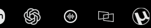 The macOS menu bar, the voice app’s icon moving like a sound wave