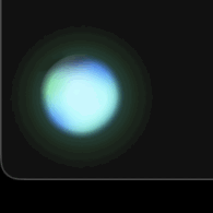The floating voice orb, glowing and shifting colour